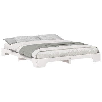 vidaXL Bedframe Wit 200 x 220 cm Massief grenenhout, Huis en Inrichting, Slaapkamer | Bedden, Verzenden, Nieuw, Wit, Hout