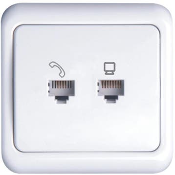 UTP RJ45 Stopcontact - Wandcontactdoos - Aigi Cuka - Inbouw, Kunststof, Overige typen, Nieuw, Ophalen of Verzenden