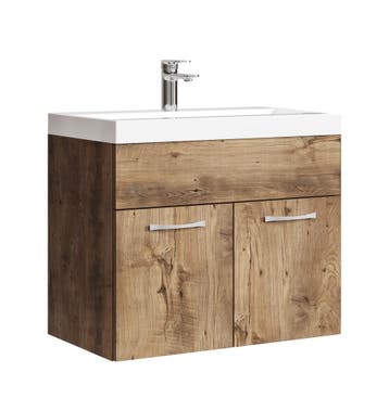 Badkamermeubel Montreal Set 01 60 x 35 cm Bruin Eiken, Verzenden, Nieuw, Wastafelkast
