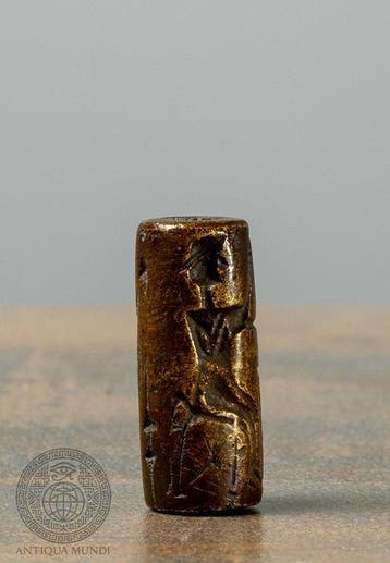 cultuurgebied Mesopotamië Steen Bronzen rolzegel met
