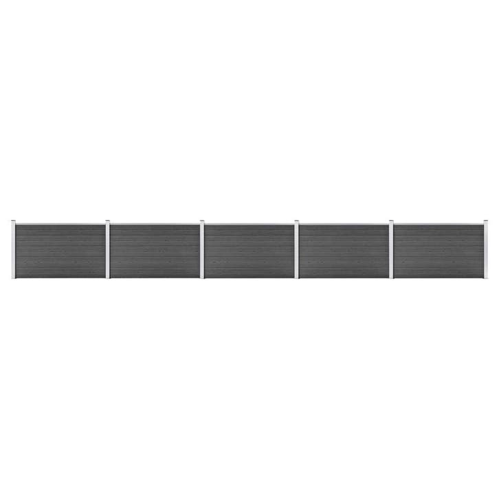 vidaXL Schuttingpanelenset 872x105 cm HKC zwart, Tuin en Terras, Schuttingen, Nieuw, Kunststof, 1 tot 2 meter, Verzenden