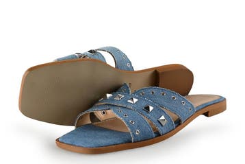 Manfield Sandalen in maat 37 Blauw, Sandalen of Muiltjes, Zo goed als nieuw, Manfield, Verzenden
