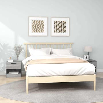 vidaXL Nachtkastjes 2 st bewerkt hout grijs sonoma, Huis en Inrichting, Minder dan 45 cm, Verzenden, Nieuw, Minder dan 55 cm