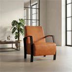 Leren fauteuil Glory - Kenia Rost (oranje), Nieuw, Ophalen of Verzenden, 50 tot 75 cm, Industrieel, Modern
