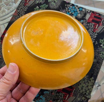 Geel bord, merkteken en Guangxu-periode - Porselein - China