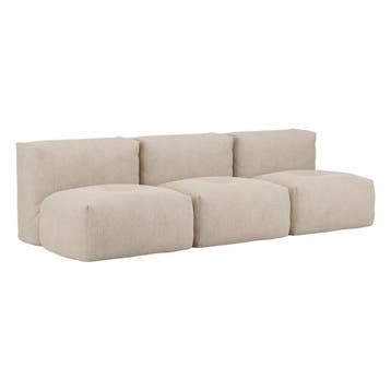 Soft Sofa Indoor 3 Seater Open - Corduroy Beige, Verzenden, Nieuw, Beige, Zitzak