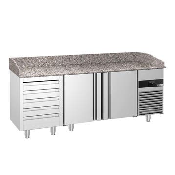GGM Gastro | Pizzawerkbank PREMIUM - 2100x800mm - granieten, Verzenden, Nieuw in verpakking, RVS Meubilair