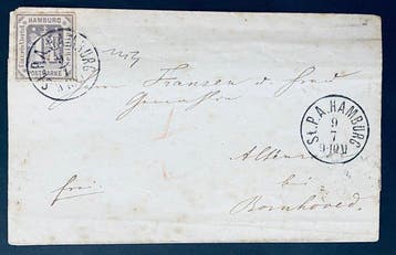 Duitsland 1865/1866 - Germania 1 1/4 schilling 1866, Gestempeld