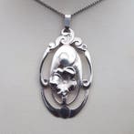 Zilver, Art Nouveau - Ketting met hanger - A. Pluut.
