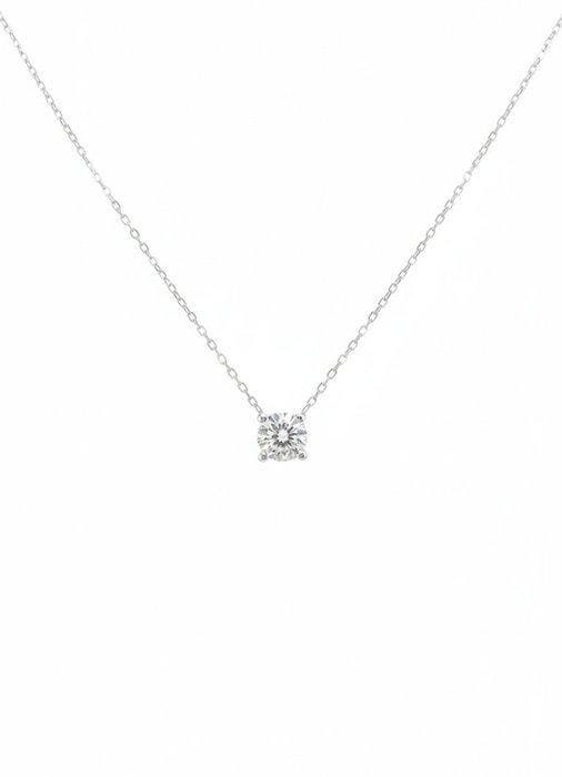 Halsketting - 14 karaat Witgoud - 0.97ct. tw. Diamant, Sieraden, Tassen en Uiterlijk, Kettingen