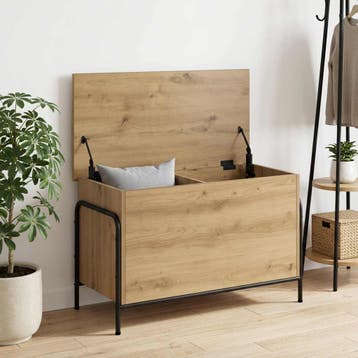 vidaXL Opbergbox Artisanaal eiken 80 x 40 x 49,5 cm Bewerkt, Verzenden, Nieuw