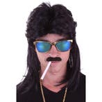 Johnny pruik zwart - Herenpruiken, Hobby en Vrije tijd, Feestartikelen, Verzenden, Nieuw