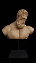 sculptuur, Mezzobusto Ercole - 33 cm - marmerstof