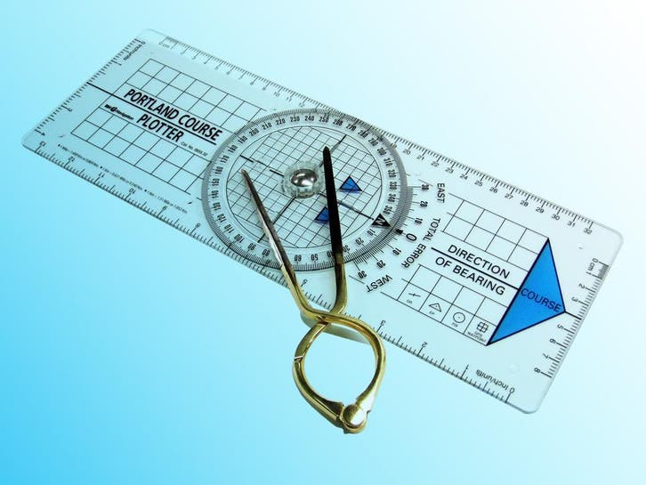 Portland Course Plotter set - Koersplotter met kaartpasser, Watersport en Boten, Navigatiemiddelen en Scheepselektronica, Nieuw