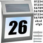 Izoxis Zilver huisnummer met schemersensor en zonnepaneel, Ophalen of Verzenden, Nieuw