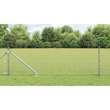 vidaXL gelast draadhek met grondpennen 100 x 0,6 m, Verzenden, Nieuw, IJzer