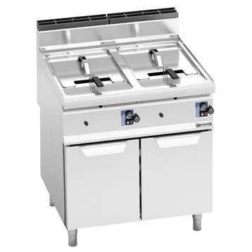 GGM Gastro | Dubbele gasfriteuse - 10+10 liter - 13,8 kW |, Witgoed en Apparatuur, Frituurpannen, Verzenden, Nieuw
