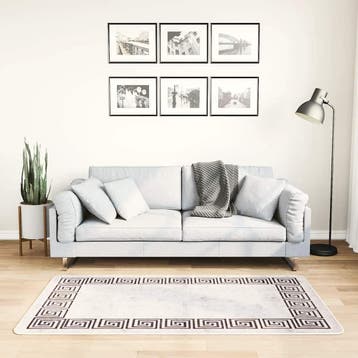 vidaXL Vloerkleed wasbaar 80x150 cm lichtbeige, Verzenden, Nieuw, Beige