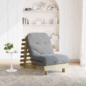vidaXL Futon slaapbank met matras 70x206x11 cm geïmpregneerd, Verzenden, Nieuw, Bruin