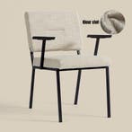 *WOONWINKEL* PEPP Interiors Soho Beige Eetkamerstoel Met Arm, Huis en Inrichting, Stoelen, Verzenden, Nieuw, Stof