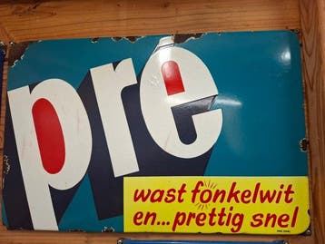 Pre emaille reclamebord - Emaille plaat - Emaille
