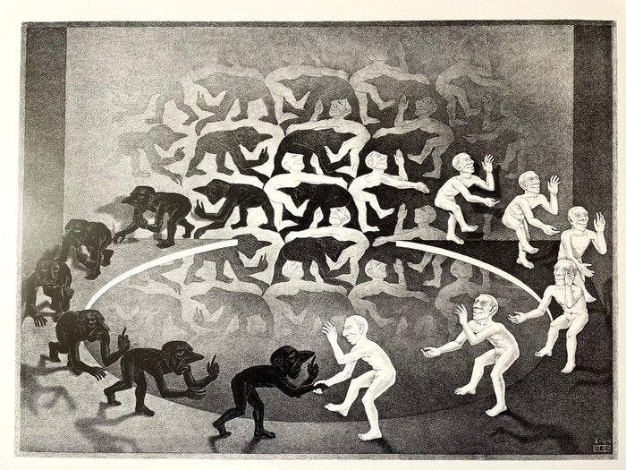 M.C. Escher (1898-1972) - Encounter (1944), Antiek en Kunst, Curiosa en Brocante