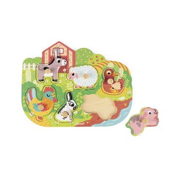 Janod houten puzzel boerderij diere van €13,50 voor €6,75, Ophalen of Verzenden, Nieuw