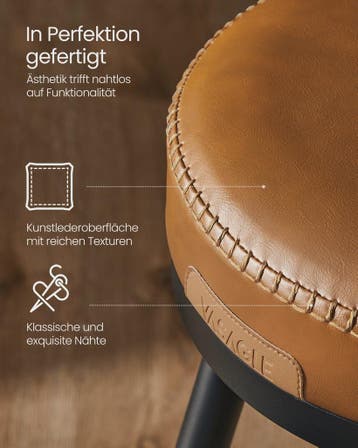 Set van 2 Bruine Barstoelen met Rugleuning en Draaibare Zitt, Verzenden, Nieuw