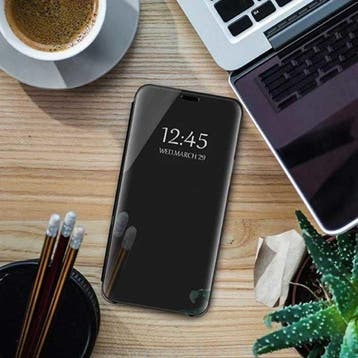 Oppo Find X2 Pro Smart Spiegel Flip Case Cover Hoesje Zwart, Verzenden, Nieuw