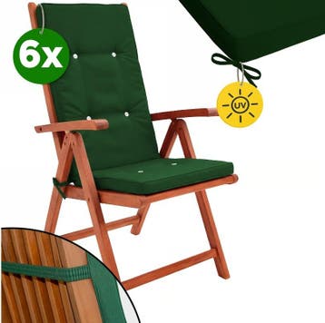 Stoelkussen Vanamo 6 stuks Groen (Stoelen, Tafels-Stoelen), Verzenden, Nieuw