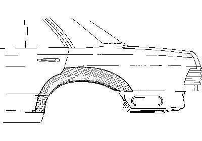 Buiten wielschermrand rechts | Mercedes w126, Auto-onderdelen, Carrosserie en Plaatwerk, Ophalen of Verzenden