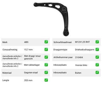 Draagarm Vooras links Buiten Renault Espace 2.0 (1984-1990), Verzenden, Nieuw, Renault