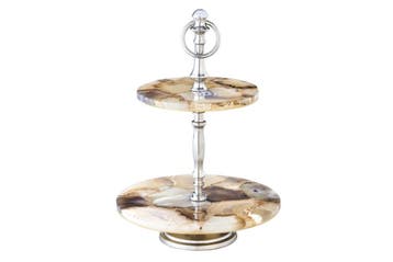 Decoratieve taartstandaard NOBLE 35cm zilveren edelsteen, Huis en Inrichting, Ophalen of Verzenden, Nieuw