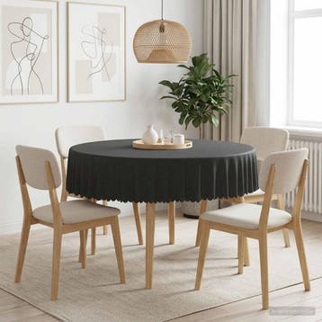 vidaXL Tafelkleed Rond Donkergrijs Ø 180 cm, Huis en Inrichting, Tafelkleden, Verzenden, Nieuw