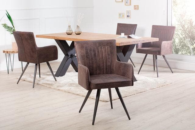 Retro design stoel ROADSTER antiek bruin met armleuningen -, Huis en Inrichting, Stoelen, Ophalen of Verzenden