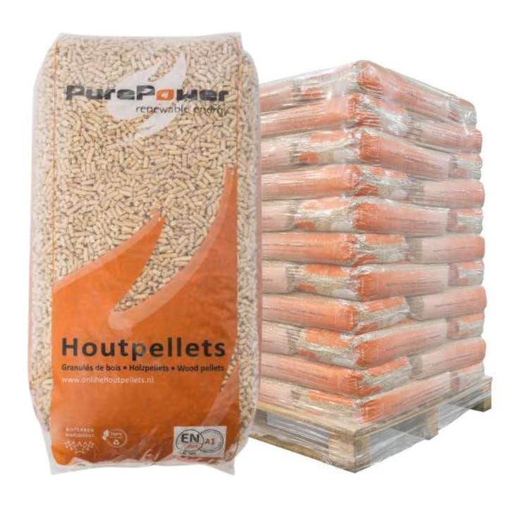PURE POWER - HOUTPELLETS - ENplus A1 - 66 zakken - 990 KG, Tuin en Terras, Haardhout, Ophalen of Verzenden