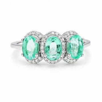 Zonder minimumprijs - Ring Platina - 1.75ct. tw. Smaragd -, Nieuw