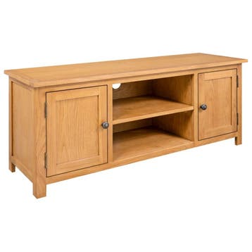 vidaXL Tv-meubel 110x35x44 cm massief eikenhout, 100 tot 150 cm, Verzenden, Nieuw, Minder dan 100 cm
