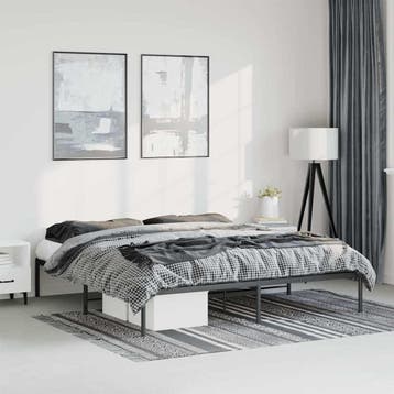 vidaXL Bedframe metaal zwart 183x213 cm, Huis en Inrichting, Slaapkamer | Bedden, Verzenden, Zwart, Overige maten, Metaal
