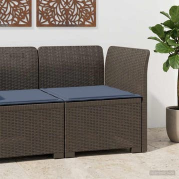 vidaXL Eénpersoons Tuinbank met Kussen Rattan Look PP, Tuin en Terras, Tuinsets en Loungesets, Verzenden, Nieuw
