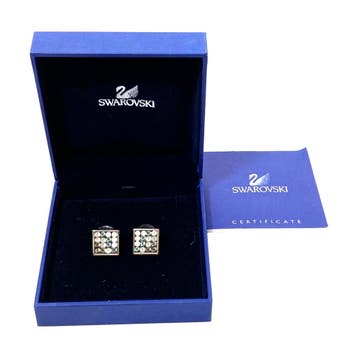 Swarovski - oorbellen - vierkant - stekers - Nieuw, Ophalen of Verzenden, Nieuw