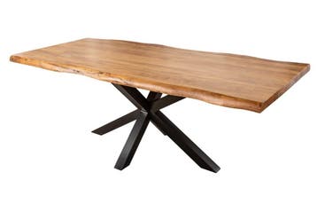 Massief houten eettafel MAMMUT NATURE 220cm acacia metalen, Ophalen of Verzenden, Nieuw