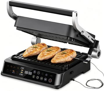 AMZCHEF 6-in-1 Grill | Tweedekansje | OP=OP, Ophalen of Verzenden, Uitneembare platen, Zo goed als nieuw