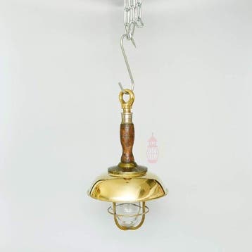 Wandlamp - Messing, Glas - Industrieel kooi-lamp