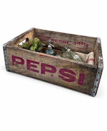 Pepsi cola houten krat - Reclamebord - Hout, Metaal