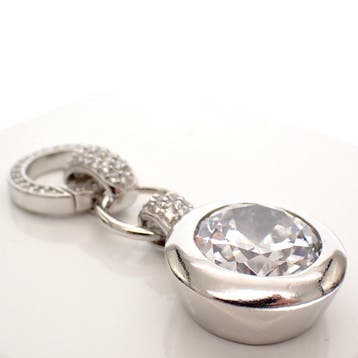 Zinzi zilveren hanger met zirconia (Hanger of bedel), Sieraden, Tassen en Uiterlijk, Bedels, Ophalen of Verzenden, Gebruikt, Zilver