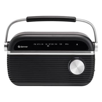 FM radio | Denver | AM (1W, Batterij, Bluetooth, Zwart), Verzenden, Nieuw