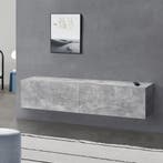 Zwevend kastje Evaton 140x33x30 cm betonlook, Huis en Inrichting, Verzenden, Nieuw