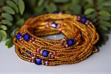 3 in 1 Waist Beads / Afrikaanse Heupketting - IYORE- Blauw /, Ophalen of Verzenden, Nieuw