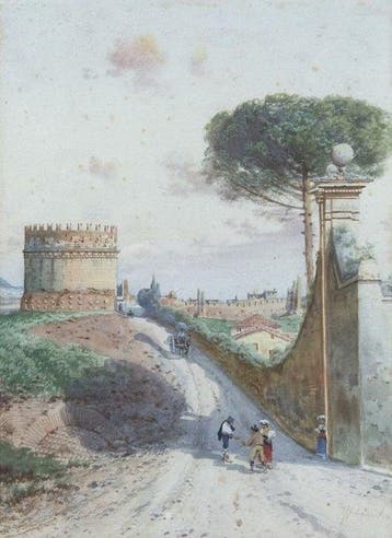 Federico Schianchi (1858-1918) - Campagna con il mausoleo di, Antiek en Kunst